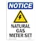 Signmission OSHA Notice Sign, 10" H, 7" W, Rigid Plastic, Natural Gas Meter Set Sign With Symbol, Portrait OS-NS-P-710-V-14310 - alternate 1